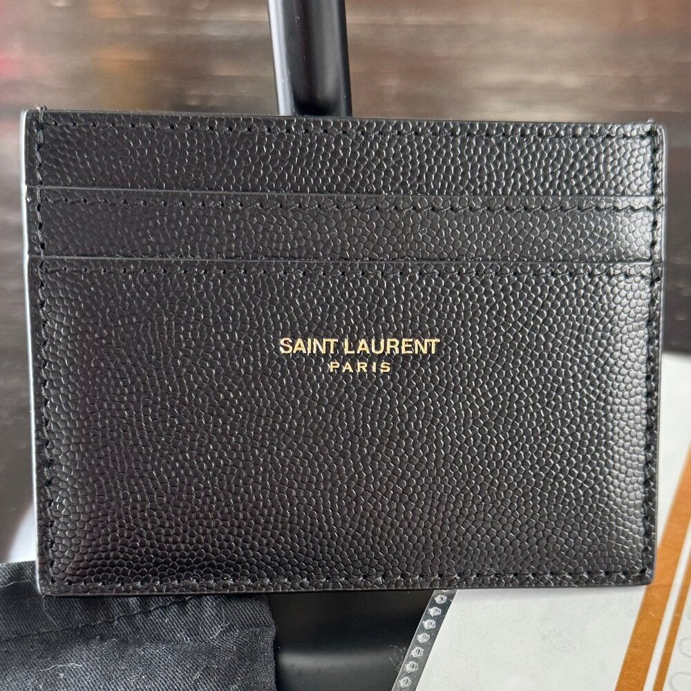 Saint Laurent Black Leather Card Holder